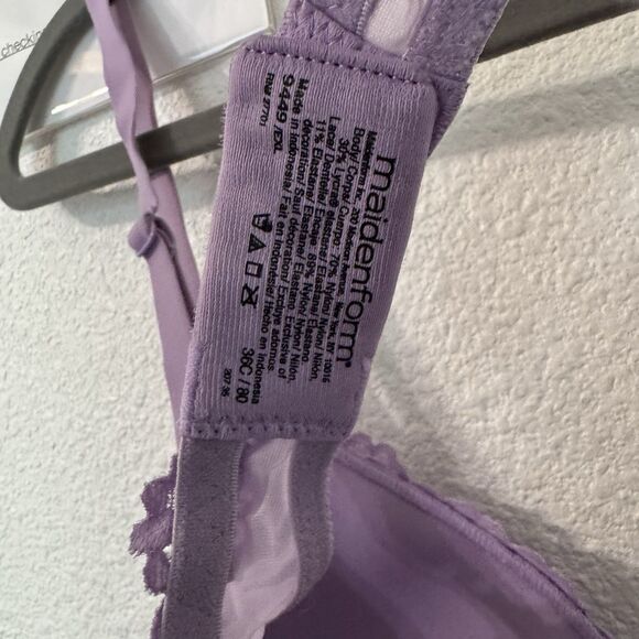 Maidenform Demi Bra 36C‎ Purple Lace Accent - Picture 2 of 3